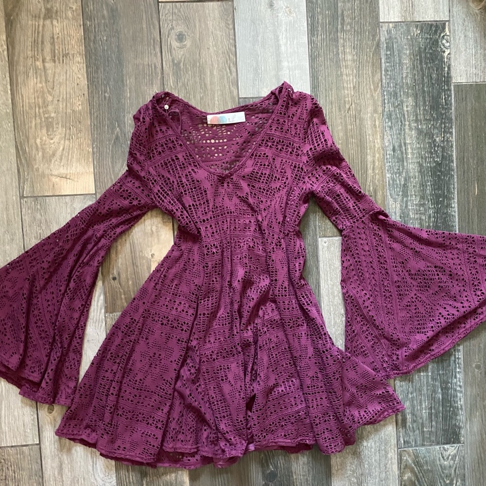 Free People Beach dress with big bell sleeves